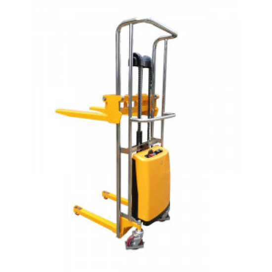 PD4150 TRANSPALET ELECTRIC CU CATARG SI CU PLATFORMA, CAPACITATE 400 KG, INALTIME DE RIDICARE 1.500 MM, FURCI REGLABILE PE LATIME