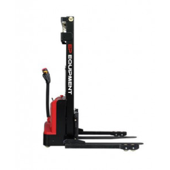 TRANSPALET INDUSTRIAL ELECTRIC CU CATARG, SARCINA 1200 KG, INALTIME DE RIDICARE 3000MM, PICIOARE EXTERIOARE PALETULUI, FURCI TIP STIVUITOR REGLABILE, ES12-25DM-3000